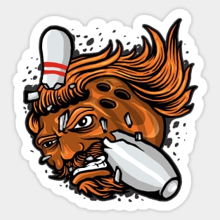 Bowling Ball Monster Sticker